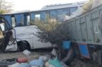 یک کشته و ۱۹ مصدوم بر اثر تصادف اتوبوس و کامیون در ایلخچی