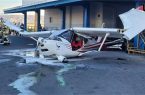 حادثه در فرودگاه تبریز؛ برخورد هواپیمای سبک با یک ساختمان