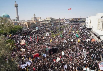 تشییع و وداع باشکوه با آقای شهید ایران در نجف و کربلا